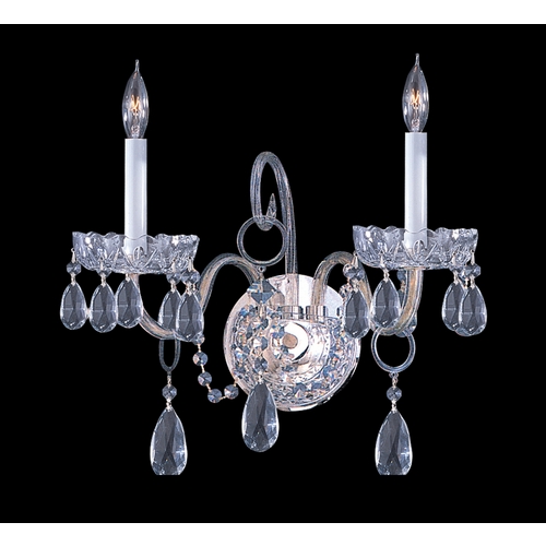 Crystorama Lighting Traditional Crystal Sconce Wall Light in Polished Chrome by Crystorama Lighting 1032-CH-CL-MWP
