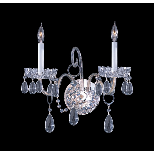 Crystorama Lighting Traditional Crystal Sconce Wall Light in Polished Chrome by Crystorama Lighting 1032-CH-CL-S