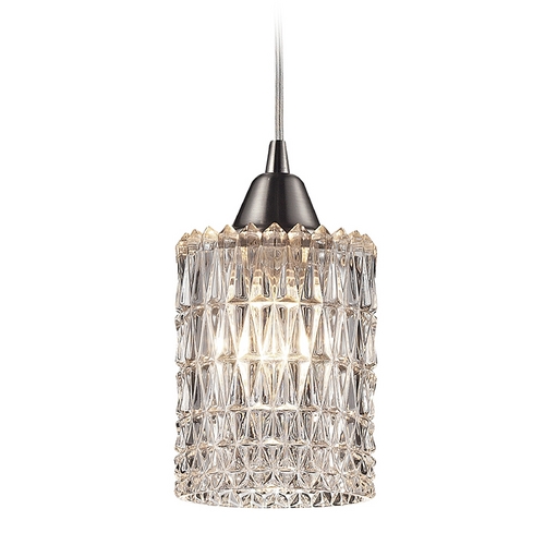 Elk Lighting Crystal Mini-Pendant Light with Clear Glass 10343/1