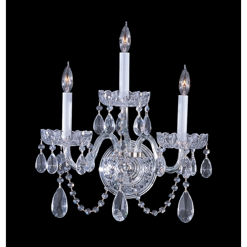 Crystorama Lighting Traditional Crystal Sconce Wall Light in Polished Chrome by Crystorama Lighting 1033-CH-CL-MWP