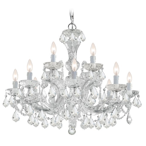 Crystorama Lighting Crystorama Maria Theresa 2-Tier 12-Light Crystal Chandelier in Polished Chrome 4479-CH-CL-MWP