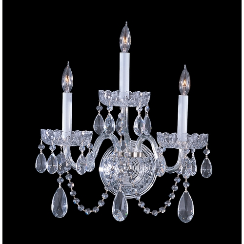 Crystorama Lighting Traditional Crystal Sconce Wall Light in Polished Chrome by Crystorama Lighting 1033-CH-CL-S