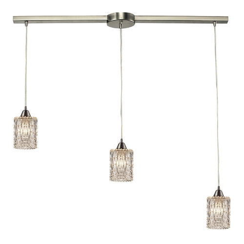 Elk Lighting Crystal Multi-Light Pendant Light with Clear Glass and 3-Lights 10343/3L