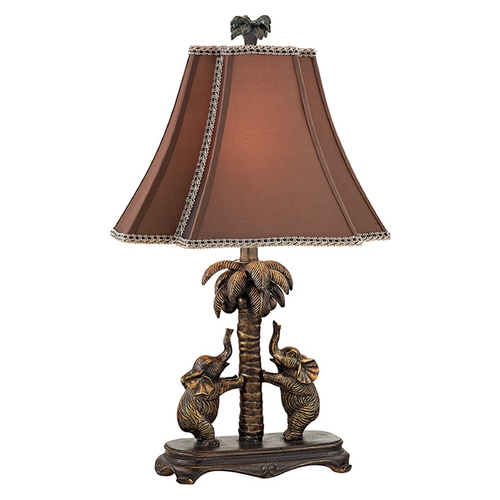 Elk Lighting Accent Lamp with Brown Shades in Bridgetown Bronze Finish D2475