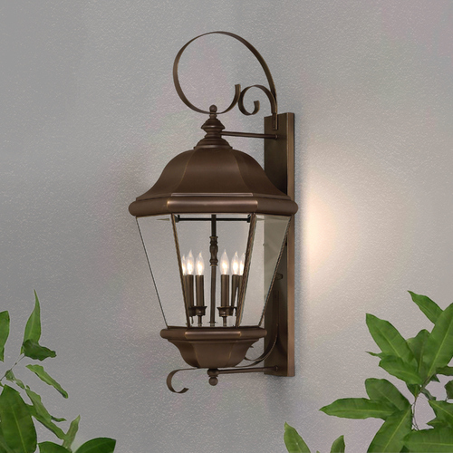 Hinkley Outdoor Wall Light with Clear Glass in Copper Bronze Finish 2406CB
