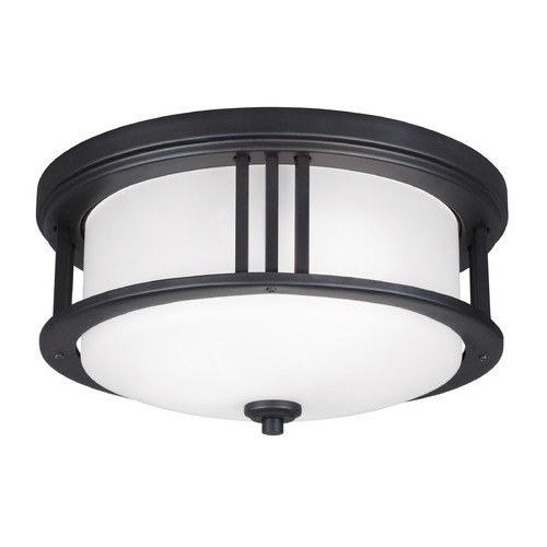 Generation Lighting Crowell 14-Inch Outdoor Flush Mount in Black by Generation Lighting 7847902-12
