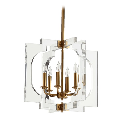 Quorum Lighting Broadway Aged Brass Pendant by Quorum Lighting 605-6-80