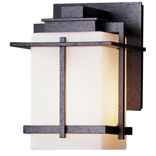 Hubbardton Forge Lighting Small Outdoor Wall Light with Opal Glass - 7-1/2 Inches Tall 306006-SKT-20-GG0110