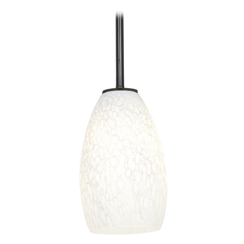 Access Lighting Modern Mini Pendant with White Glass by Access Lighting 28012-1R-ORB/WHST