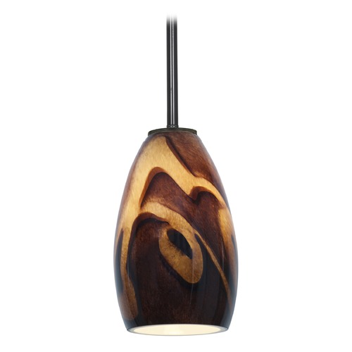 Access Lighting Modern Mini Pendant with Art Glass by Access Lighting 28012-1R-ORB/ICA
