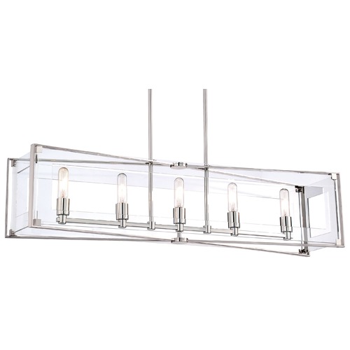 George Kovacs Lighting Crystal Clear Linear Light in Polished Nickel by George Kovacs P1405-613