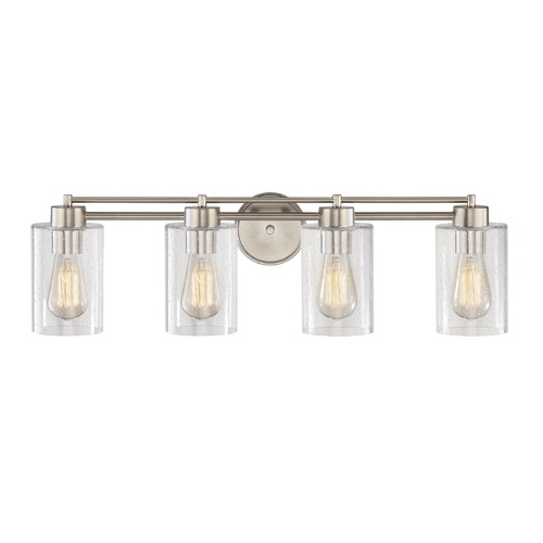Design Classics Lighting Seeded Glass Bathroom Light Satin Nickel 4 Lt 704-09 GL1041C