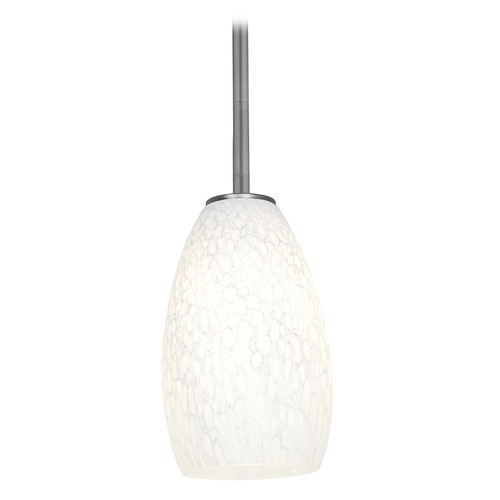 Access Lighting Modern Mini Pendant with White Glass by Access Lighting 28012-1R-BS/WHST
