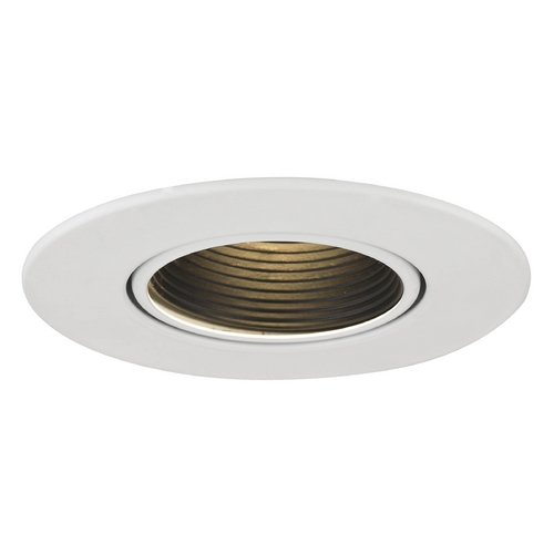 Recesso Lighting by Dolan Designs GU10 Black Baffle Adjustable Trim for 3.5-Inch Recessed Cans T353B-WH