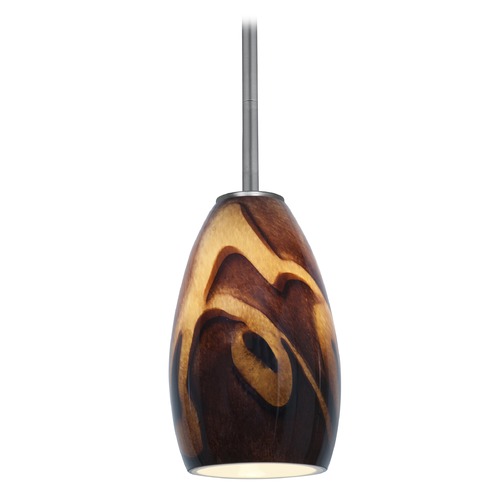 Access Lighting Modern Mini Pendant with Art Glass by Access Lighting 28012-1R-BS/ICA