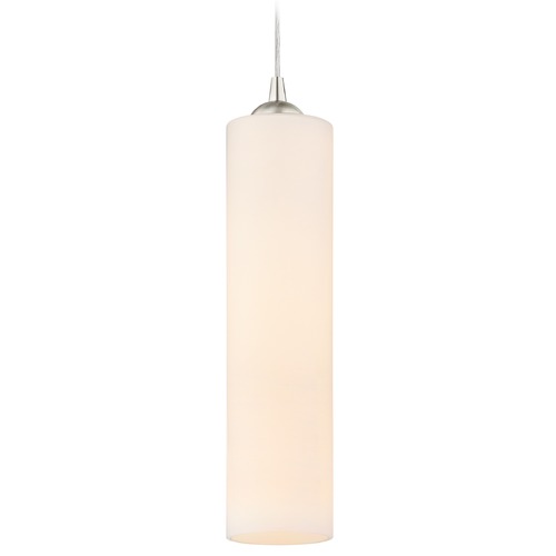 Design Classics Lighting White Glass Mini-Pendant Satin Nickel 582-09 GL1628C