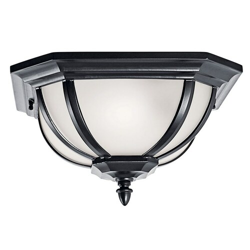 Kichler Lighting Salisbury 2-Light Outdoor Ceiling Light in Black by Kichler Lighting 9848BK