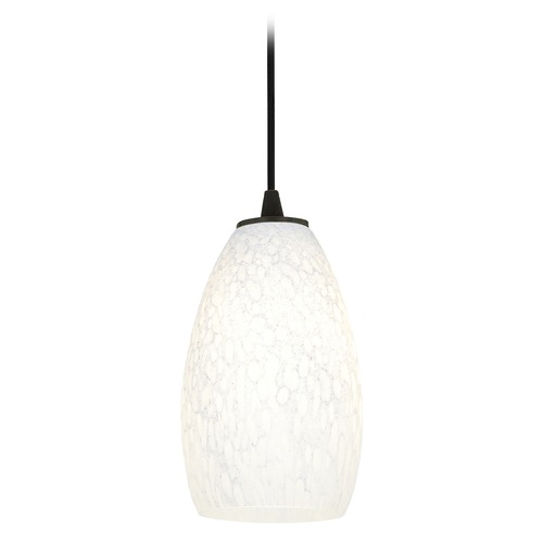 Access Lighting Modern Mini Pendant with White Glass by Access Lighting 28012-1C-ORB/WHST
