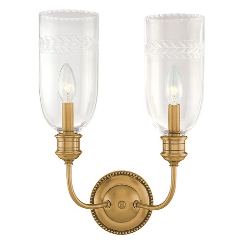 Hudson Valley Lighting Lafayette Aged Brass Sconce by Hudson Valley Lighting 292-AGB