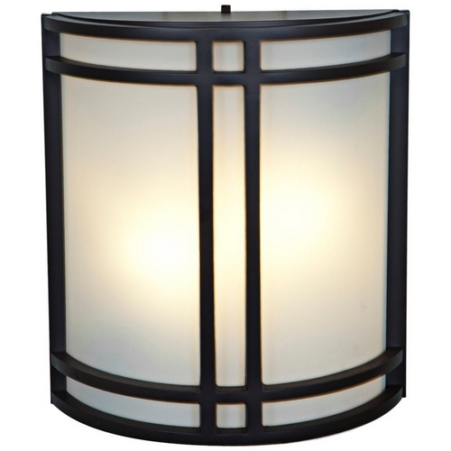 Access Lighting Outdoor Wall Light with White Glass in Bronze by Access Lighting 20362-BRZ/OPL