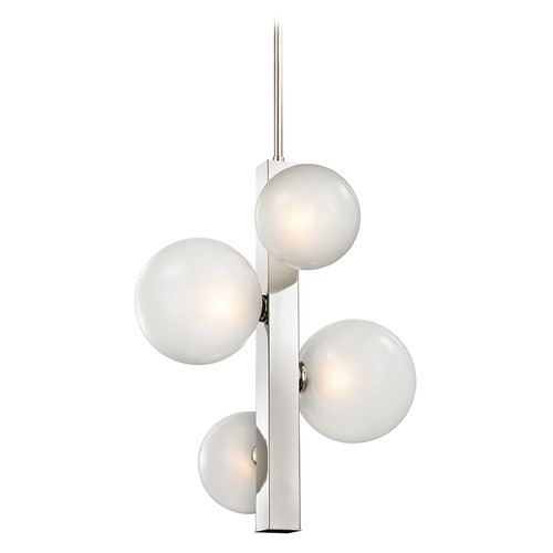 Hudson Valley Lighting Hinsdale Polished Nickel Pendant with Globe Shade by Hudson Valley Lighting 8704-PN