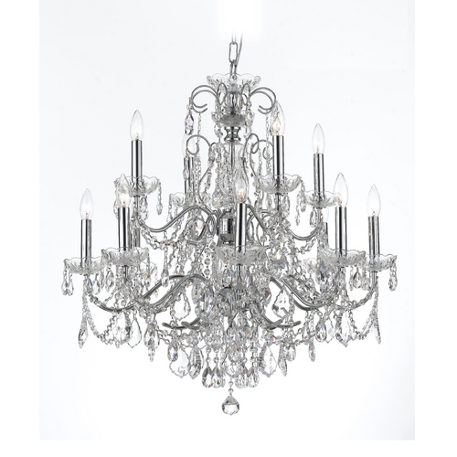 Crystorama Lighting Imperial Crystal Chandelier in Polished Chrome by Crystorama Lighting 3228-CH-CL-SAQ
