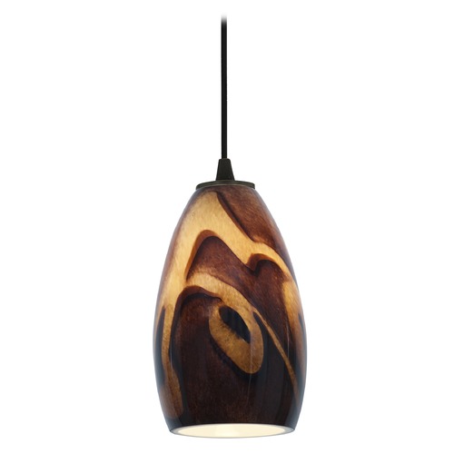 Access Lighting Modern Mini Pendant with Art Glass by Access Lighting 28012-1C-ORB/ICA