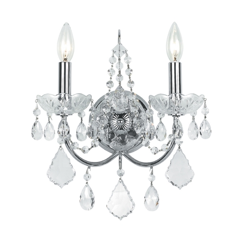 Crystorama Lighting Imperial Crystal Sconce Wall Light in Polished Chrome by Crystorama Lighting 3222-CH-CL-SAQ