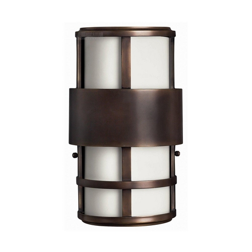 Hinkley Modern LED Outdoor Wall Light with White Glass in Metro Bronze Finish 1908MT-LED