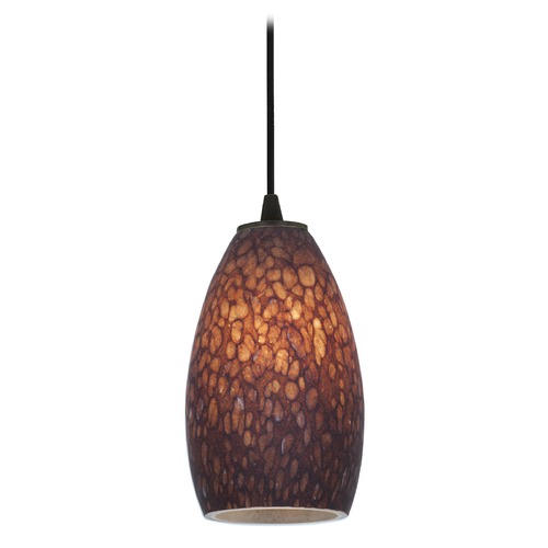 Access Lighting Modern Mini Pendant with Brown Glass by Access Lighting 28012-1C-ORB/BRST