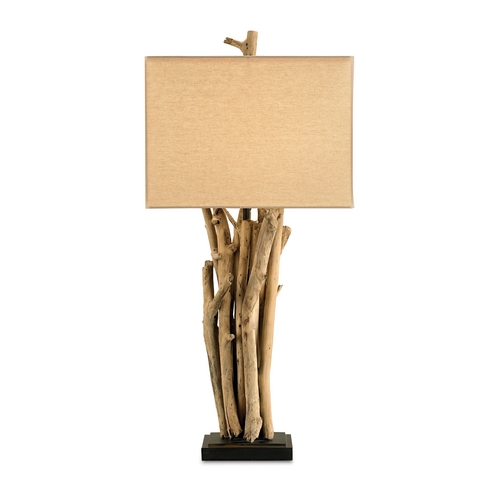 Currey and Company Lighting Driftwood 33-Inch Table Lamp in Old Iron by Currey & Company 6344