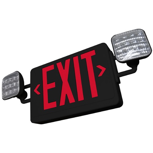Exitronix LED Exit Sign & Emergency Light - Black Finish EXITVLEDUBLEL90