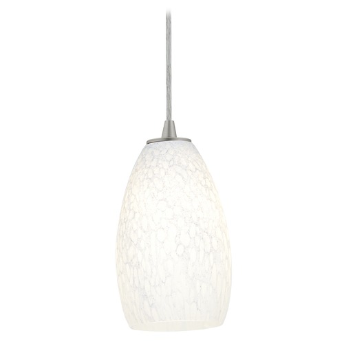 Access Lighting Modern Mini Pendant with White Glass by Access Lighting 28012-1C-BS/WHST