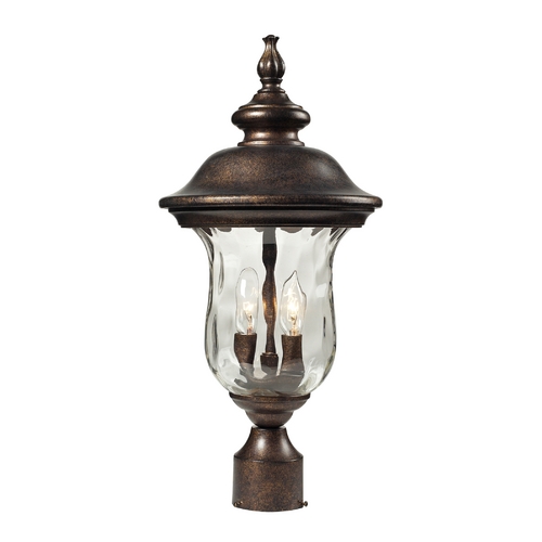 Elk Lighting Post Light with Clear Glass in Regal Bronze Finish 45023/2