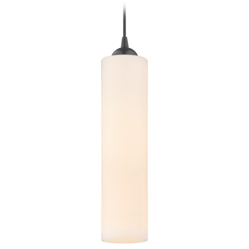 Design Classics Lighting White Glass Mini-Pendant Black 582-07 GL1628C
