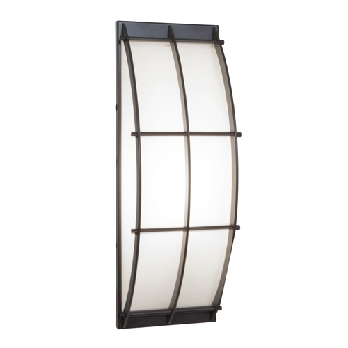 Access Lighting Outdoor Wall Light with White Glass in Bronze by Access Lighting 20373-BRZ/OPL