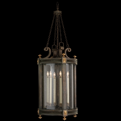 Fine Art Lamps Seeded Glass Outdoor Hanging Light Brown and Gold Highlights Fine Art Lamps 564382ST