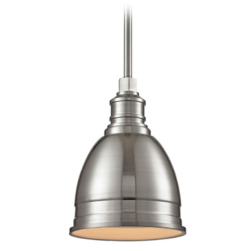 Elk Lighting Elk Lighting Carolton Brushed Nickel Mini-Pendant Light with Bowl / Dome Shade 66850/1