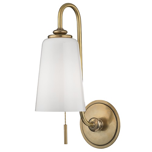 Hudson Valley Lighting Glover Switched Pull Chain Sconce in Aged Brass by Hudson Valley Lighting 9011-AGB