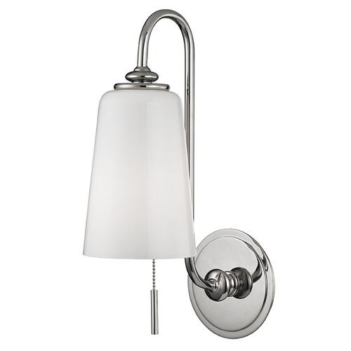 Hudson Valley Lighting Glover Switched Pull Chain Sconce in Polished Nickel by Hudson Valley Lighting 9011-PN