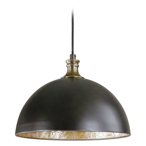 Uttermost Lighting Placuna 15-Inch Dome Pendant in Pacific Bronze by Uttermost Lighting 22028