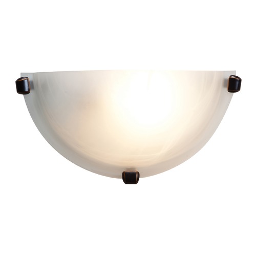 Access Lighting Modern Sconce Wall Light with Alabaster Glass in Oil Rubbed Bronze by Access Lighting 20417-ORB/ALB