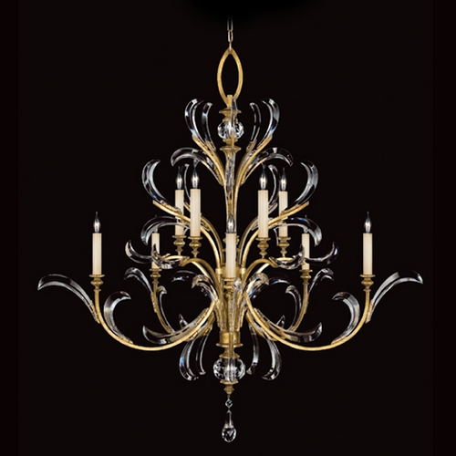 Fine Art Lamps Fine Art Lamps Beveled Arcs Gold Leaf Crystal Chandelier 760640ST