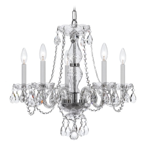 Crystorama Lighting Crystorama Traditional 5-Light Crystal Chandelier in Polished Chrome 5085-CH-CL-MWP