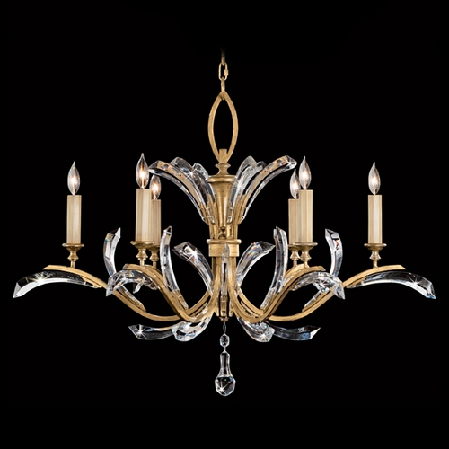 Fine Art Lamps Fine Art Lamps Beveled Arcs Gold Leaf Crystal Chandelier 761240ST