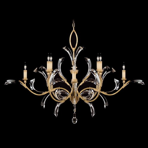 Fine Art Lamps Fine Art Lamps Beveled Arcs Gold Leaf Crystal Chandelier 761640ST