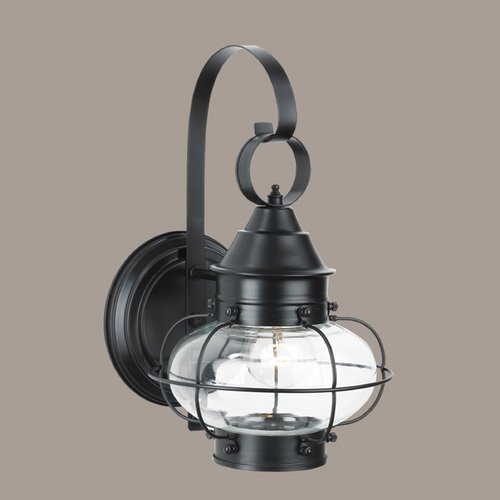 Norwell Lighting Norwell Lighting Cottage Onion Black Outdoor Wall Light 1323-BL-CL