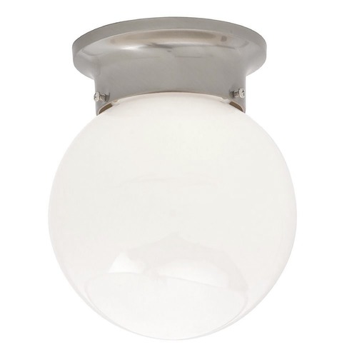 Design Classics Lighting 6-Inch Wide Globe Flush Mount Ceiling Light in Satin Nickel 106 SN