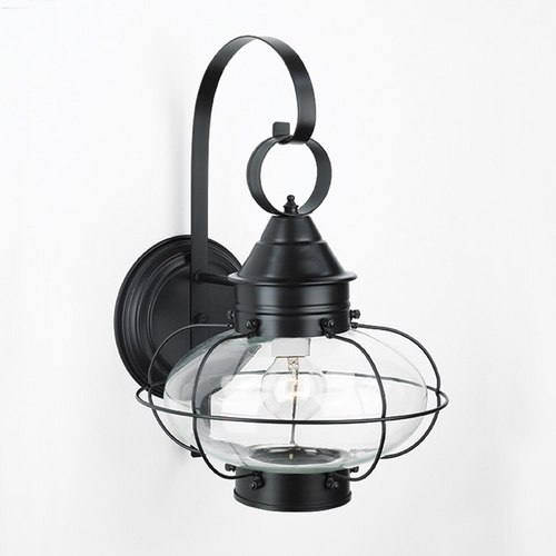 Norwell Lighting Norwell Lighting Cottage Onion Black Outdoor Wall Light 1324-BL-CL