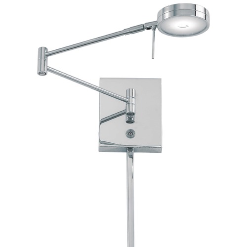 George Kovacs Lighting George's Reading Room LED Swing Arm Lamp in Chrome by George Kovacs P4308-077